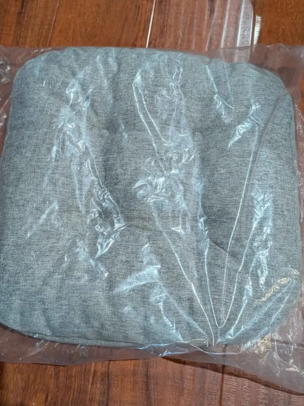16x16 Gray Chair Seat Cushion with Ties 3